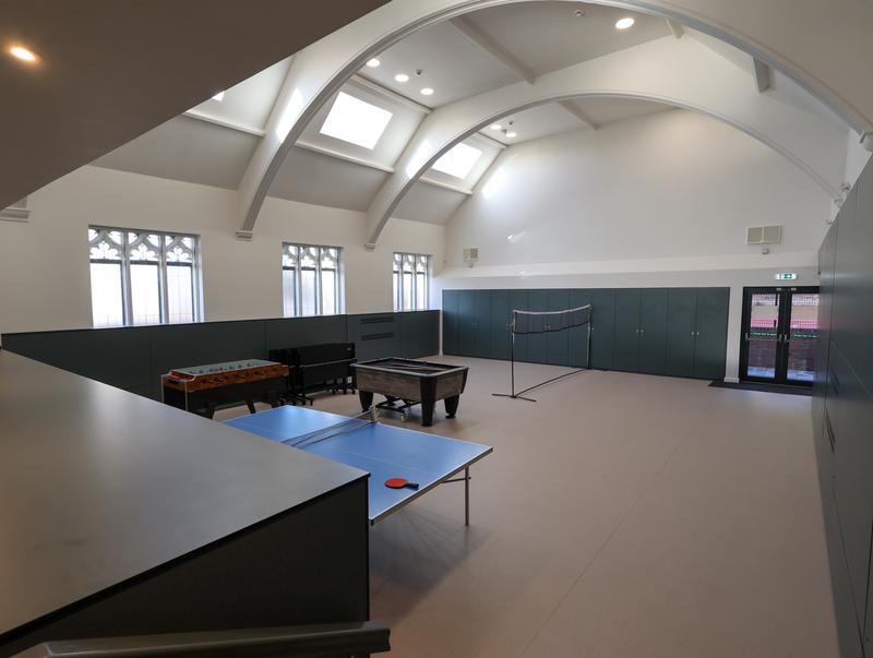 The main hall under the arched roof
