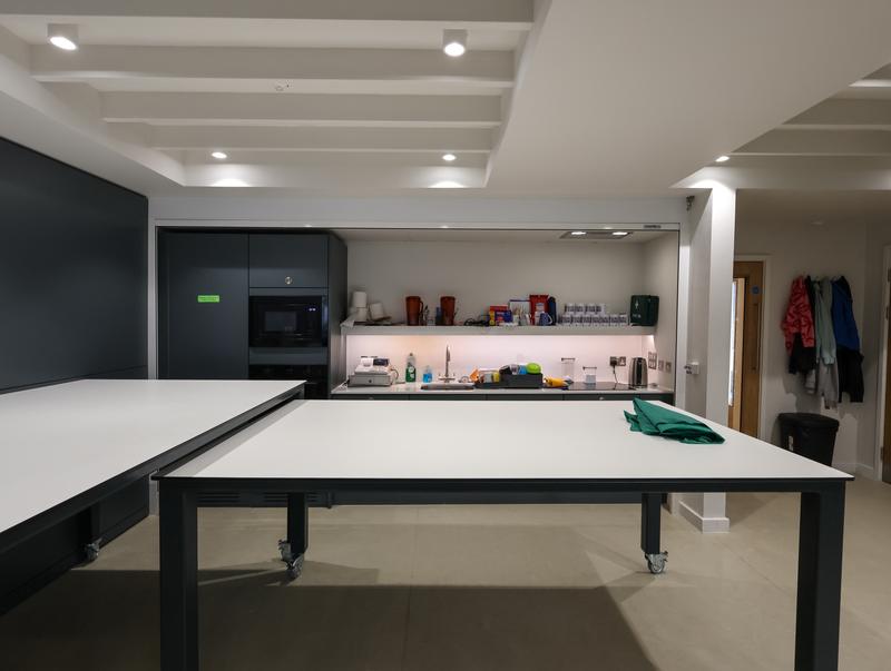 The kitchen area in the main hall